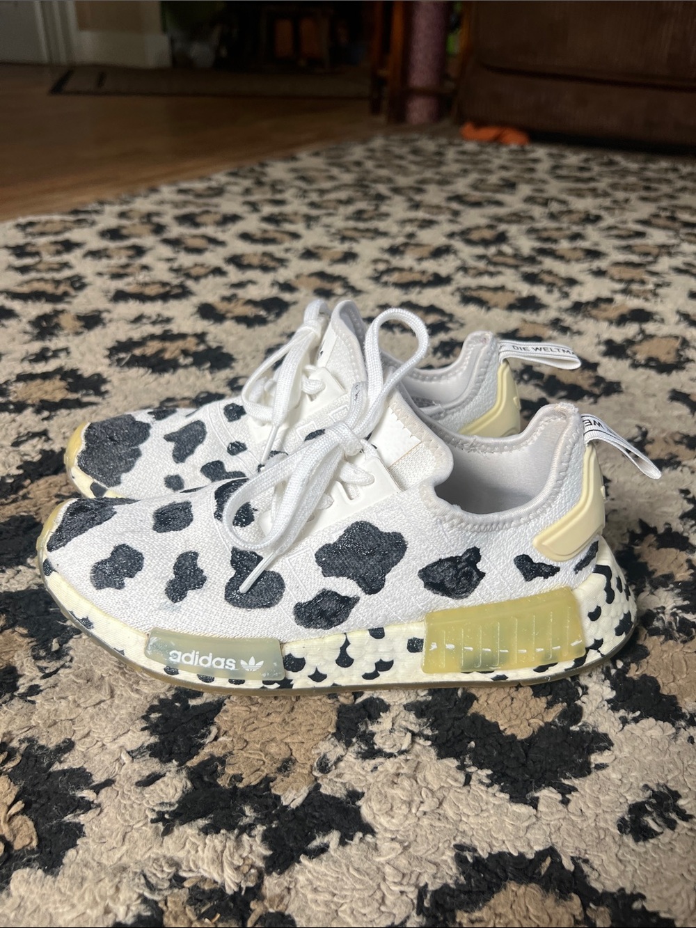 Adidas Woman’s Cow print NMD R1 running shoes size 5 1/2